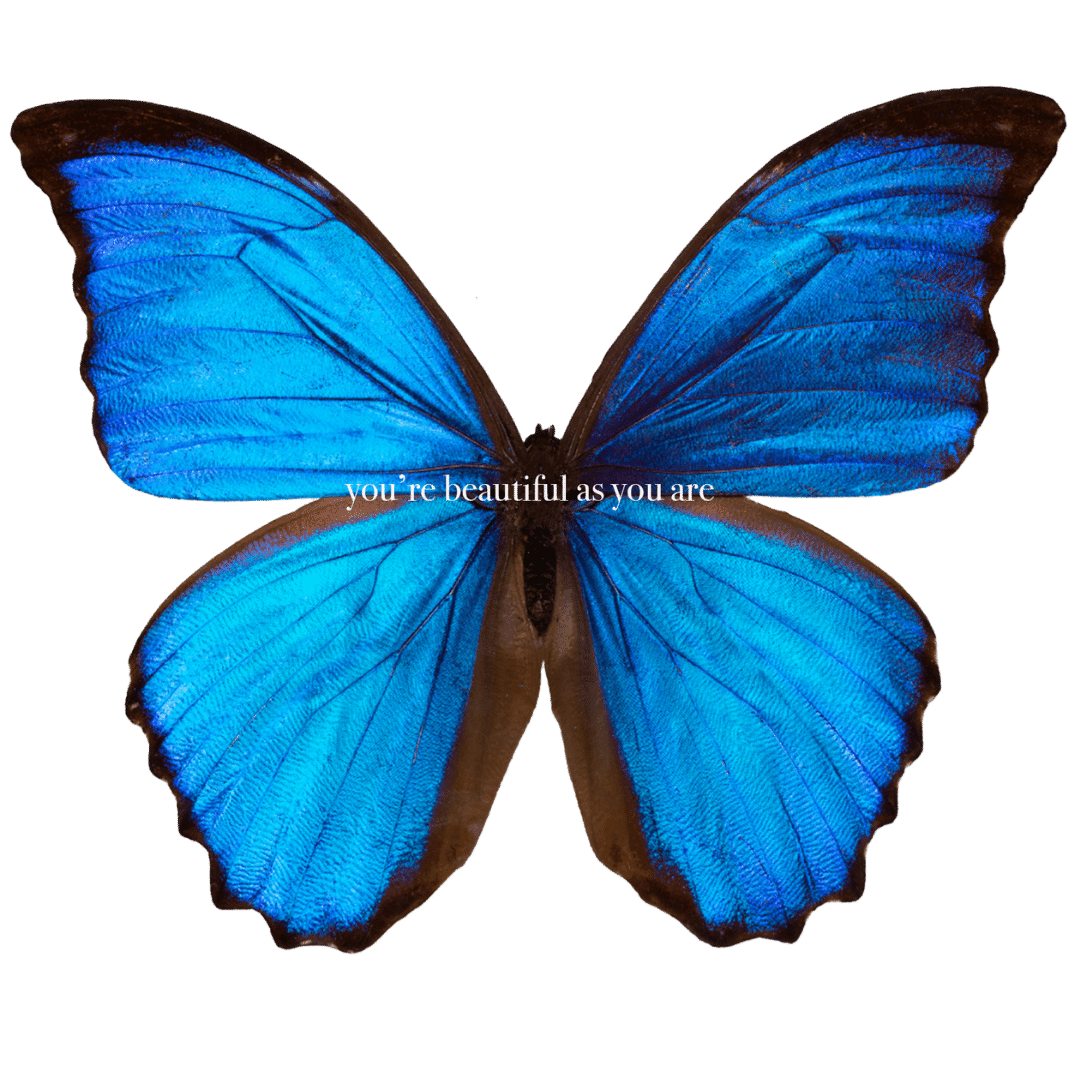 Blue Butterfly You're Beautiful As You Are Crop Top - ROSALIE